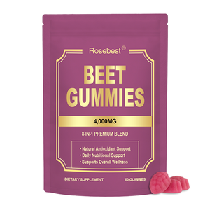 Gomitas de Extracto de Remolacha Rosebest, Personalizadas, de Alta Calidad, Sin Azúcar, 4000mg, Mezcla Premium 8 en 1, Potenciador de Óxido Nítrico - Product Image 1