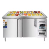 Nouveau modèle Réfrigérateur et congélateur Offre spéciale Congélateur en acier inoxydable pour bar à salade Grande table de préparation de pizzas Réfrigérée pour restaurant