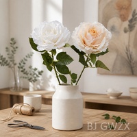 Fleurs artificielles de haute qualité, roses thé grand format, toucher réaliste, fournitures de décoration de mariage, arrangements floraux pour la fête des mères