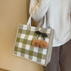 Borsa di Tote di <span class=keywords><strong>cotone</strong></span> e lino di grande capacità ecologica stampata con Logo personalizzato all'ingrosso che possono essere aggiunti ciondoli - Product Image 3