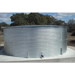 Fornecedores de tanques de água ondulada galvanizados, tanques de aço redondos para irrigação de aquacultura doméstica na fazenda de peixes