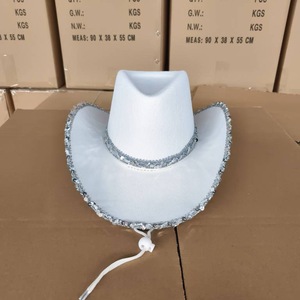 2024 New Arrival <span class=keywords><strong>Sequins</strong></span> Phụ Nữ Màu Hồng Mũ Cao Bồi Texas Bán Buôn Cowgirl <span class=keywords><strong>Hat</strong></span> Cho Disco Đảng Halloween Lễ Hội - Product Image 3