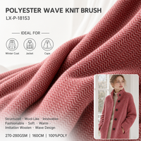 Tissu en polyester brossé à motif ondulé 100% poly 270-280GSM 160cm, doux et chaud, type laine, pour manteaux d'hiver pour filles et garçons