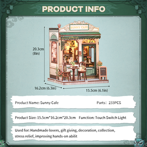 CuteBee Bán Buôn Sản Phẩm Mới CWGC208 Mô Hình Ngách Sách Thu Nhỏ 3D Bằng Gỗ, Bộ Đồ Chơi Xếp Hình Tự Làm Ngách Sách, Nhà Thu Nhỏ Tự Làm, Bộ Thủ Công Tự Làm - Product Image 5
