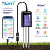 Testeur de sol NPK 5 sondes 11 cm avec capteur USB Type-C pour connexion au téléphone – Détecteur de pH, EC, humidité, température et fertilité du sol pour usage agricole et en verger