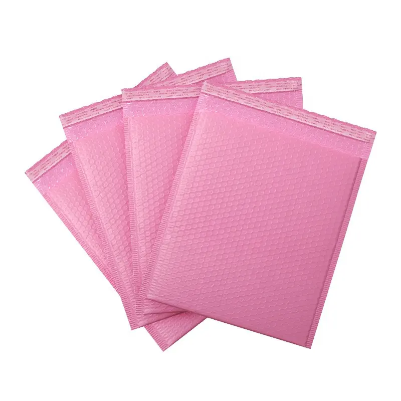 Plastic bags pink bubble mailer custom