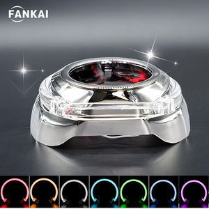 Couverture de lentille LED carrée en forme de U FANKAI 3,0 pouces avec œil d'ange pour phare de voiture, lampe décorative, matériau PC IP65 - Product Image 5