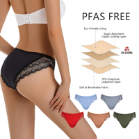 Shanhao Bikini taille basse sous-vêtement étanche culotte menstruelle latérale en coton bio culottes menstruelles