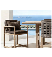 Ensemble de meubles de jardin en teck massif anti-corrosion, style minimaliste moderne, table et chaises pour jardin, hôtel, villa, cour