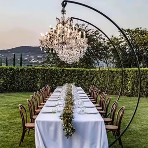 Soporte de metal de hierro semicircular para araña de cristal alta, para arco de boda, eventos y fiestas - Product Image 1