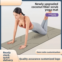Tapete de Yoga Profesional de Segunda Generación Mejorado, de Goma PU con Acabado Mate de Coco, Antideslizante, Resistente al Agua, de 5mm