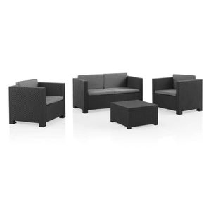 Set di Mobili da Giardino Contemporanei in Plastica Riciclata Diva Comfort, Divano Ecologico da Esterno con Tavolo e 4 Poltrone - Product Image 6