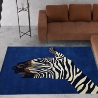 Modernes Kunst design Marineblau Zebra muster Teppich Weiche Polyester Tür matte Custom Design Teppichboden Wohnzimmer Teppich und Teppiche