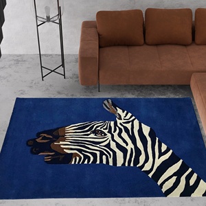 Modern Art Design Navy Blue Zebra Pattern <span class=keywords><strong>tappeto</strong></span> morbido poliestere zerbino Design personalizzato <span class=keywords><strong>tappeto</strong></span> pavimento soggiorno <span class=keywords><strong>tappeto</strong></span> e tappeti - Product Image 2