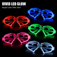 Lunettes LED néon en forme de cœur, éclairées, pour discothèques, KTV, bars, boîtes de nuit, carnavals et spectacles sur scène