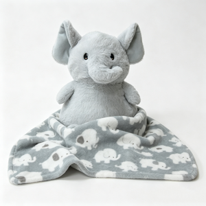 Peluche d'éléphant personnalisée, peluche d'éléphant grise, ensemble de couverture d'éléphant, adorable jouet d'éléphant - Product Image 3
