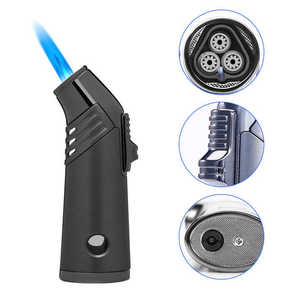 Ba điều chỉnh hợp kim kẽm thân thiện với môi khí butan nhẹ hơn màu xanh ngọn lửa máy bay phản lực Windproof an toàn tính năng hiện đại thuốc lá sử dụng hàng ngày - Product Image 6