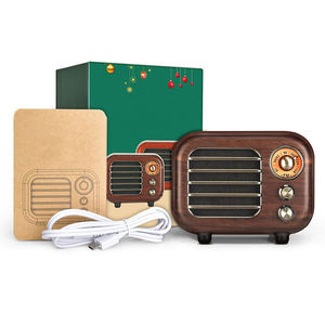Radio <span class=keywords><strong>FM</strong></span> rétro en bois OEM d'usine avec haut-parleur, lecteur MP3 BT AUX USB, mini radio portable vintage, décoration d'intérieur, cadeau, rechargeable - Product Image 2
