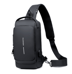 Bolso Pechera Cruzado de Gran Venta con USB y Candado de Combinación Antirrobo Bolso de Hombro de Moda Impermeable con Logo Personalizado para <span class=keywords><strong>Hombre</strong></span> - Product Image 4