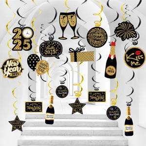 2025 New Year Party Spiral Decoration Pendant Cocktail Party Arrangement Spiral Pendant Home Decoration Set Wholesale - Product Image 1