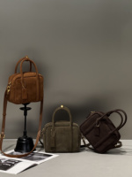 Sac à main en daim véritable, mini sac bowling en daim, sac à main vintage en daim style médecin, vente en gros et approvisionnement en vrac