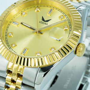 Heren Horloge-Reloj de pulsera de acero inoxidable, cronógrafo de lujo, resistente al agua, con esfera de cristal y rayos de sol, calendario de 10ATM - Product Image 4