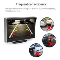 Moniteur de voiture LCD TFT 5 pouces, petite taille 12V 24V moniteur 2 voies entrée vidéo moniteur de voiture boîte noire