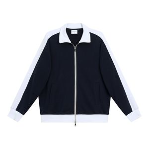 Giacca Autunnale 380g Pesante con Doppia Cerniera e Collo Alto a Contrasto, Cardigan con Cappuccio alla Moda Stile College per Coppie - Product Image 3