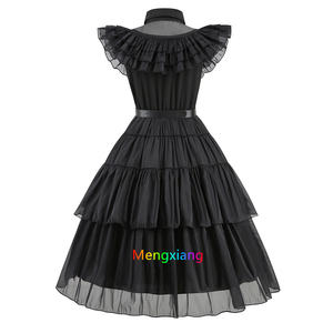 Disfraz de <span class=keywords><strong>Merlina</strong></span> para Halloween de Cine y TV Vestido Gótico Negro de Carnaval Cosplay para Niñas con Cinturón para Fiestas y Espectáculos Infantiles - Product Image 3