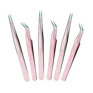 ASAP Professional Stainless Steel 10mm Smooth Tip <b>Eyelash</b> Extension Tweezers Set Precision Lash Isolation Volume Tweezers - Product Image 2