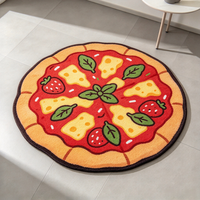 Tapis tufté personnalisé OEM motif dessin animé, tapis en peluche fantaisie irrégulier en forme de nourriture, tapis de sol publicitaire sur mesure en gros