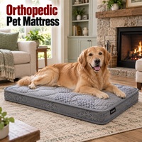 Matelas orthopédique pour chien avec noyau en fibre de coco de 11 cm de hauteur et bord étroit pour le repos des chiens en intérieur