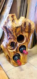 Encimera de madera compacta de 4 botellas, soporte para botellas de vino tinto, estante de almacenamiento de vino de madera, Cubo de bodega para el hogar, cubos de hielo, tinas para bebidas - Product Image 5