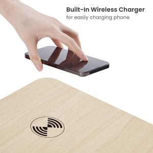 เครื่องชาร์จไร้สายตามหลักสรีรศาสตร์โต๊ะสํานักงานมอเตอร์เดี่ยวไฟฟ้ายืนพื้นที่ทํางานยกโต๊ะปรับความสูงได้พร้อมลิ้นชัก - Product Image 2