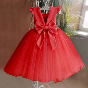 Robe courte en <span class=keywords><strong>tulle</strong></span> à nœud papillon à une épaule pour bébé fille de <span class=keywords><strong>12</strong></span> <span class=keywords><strong>mois</strong></span>, costume de princesse pour concours de beauté pour bébé - Product Image 3