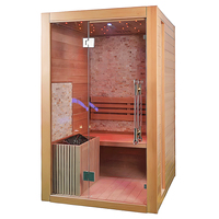 Salle de sauna à vapeur moderne avec panneau de commande informatisé, construction en bois massif pour utilisation en villa, santé familiale et plaisir en plein air