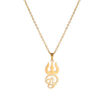 Collier pendentif Om Trishul en acier inoxydable en gros, symbole hindou de Shiva, bijoux religieux