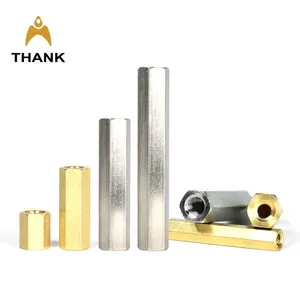 Hot sale DIN6334 M2 M2.5 M3 M4 M5 M6 Brass / Stainless steel SS 304 hexagon threaded long hex coupling connecting nut