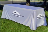 Nappe de table 4/6/8 pieds pour salon professionnel, drapé personnalisé avec logo couleur et bannière publicitaire imprimée