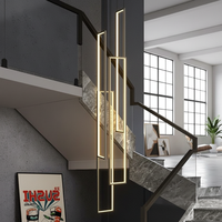 Nouvelle Arrivée - Lustre Carré Moderne en Fer pour Intérieur, Villa, Escalier, Bar, Hôtel, Salle à Manger - Luminaires Suspendus LED