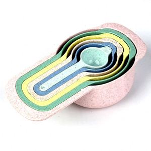 Juego de 10 Tazas Medidoras de Paja de Trigo Ajustables y Coloridas para Cocina, Utensilio de Cocina - Product Image 4