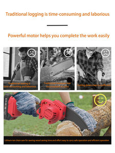 Pabrik grosir mini gergaji rantai nirkabel Bagian gergaji mesin isi ulang alat Taman <span class=keywords><strong>4</strong></span> inci/6 inci gergaji rantai - Product Image 4