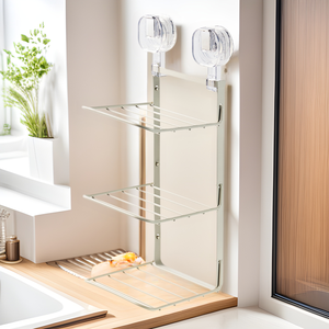 Estante de Almacenamiento de Alimentos de Lujo para Cocina, de Plástico, con Sujeción Adhesiva, Sin Perforaciones, Colgante de Pared, Multicapa y Apilable, para Uso Transfronterizo - Product Image 1