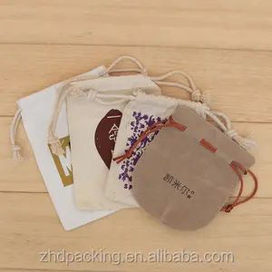 high quality small cotton bags, gift pouch with cotton drawstrings