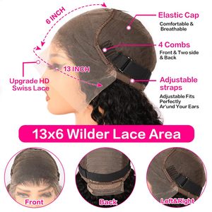 13x6 sóng nước ren phía trước tóc giả tóc con người bán buôn sẵn sàng để được vận chuyển tóc giả cho phụ nữ da đen 10 đến 34 inch tóc giả màu sắc tự nhiên - Product Image 4