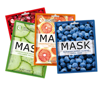 Vente populaire 4 Types masque facial fruité bio rafraîchissant fort hydratant éclaircissant ferme réparateur soins du visage pour unisexe