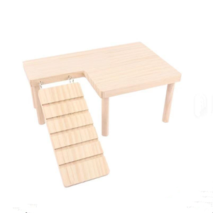 Ahşap Fare Kafesi Aksesuarları Küçük Hayvanlar İçin Doğal Ahşap Hamster Tırmanma Platformu Oyuncağı Merdivenli - Product Image 6