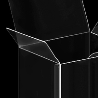 Boîte d'emballage carrée en PET plastique transparente pliable personnalisée avec matériaux recyclés pour autocollants de bougies et artisanat (épaisseur 0,5 mm)