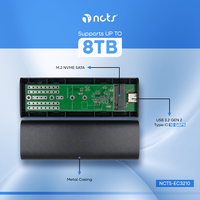 M.2 NVMe SATA SSD Gehäuse USB-C 3.2 10Gbps Externes Festplattengehäuse Adapter Unterstützt 2230/2242/2260/2280 Laptop PC Aluminium