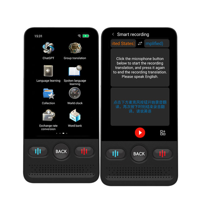 Nsai 160 Language Smart AI Voice Translator Device for Business Travel Interpretation Wireless Offline Photo Instant Translator
